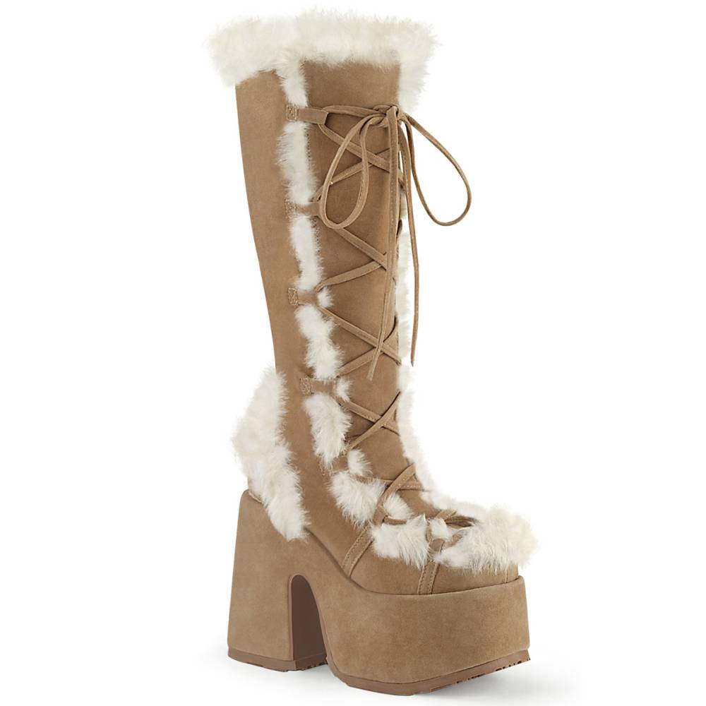 DemoniaCult - CAMEL-311 Plattformstiefel - Braun